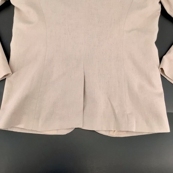 Dalia Linen Light Pink Shoulder Pad Faux Pockets Blazer Size Medium - Picture 10 of 13